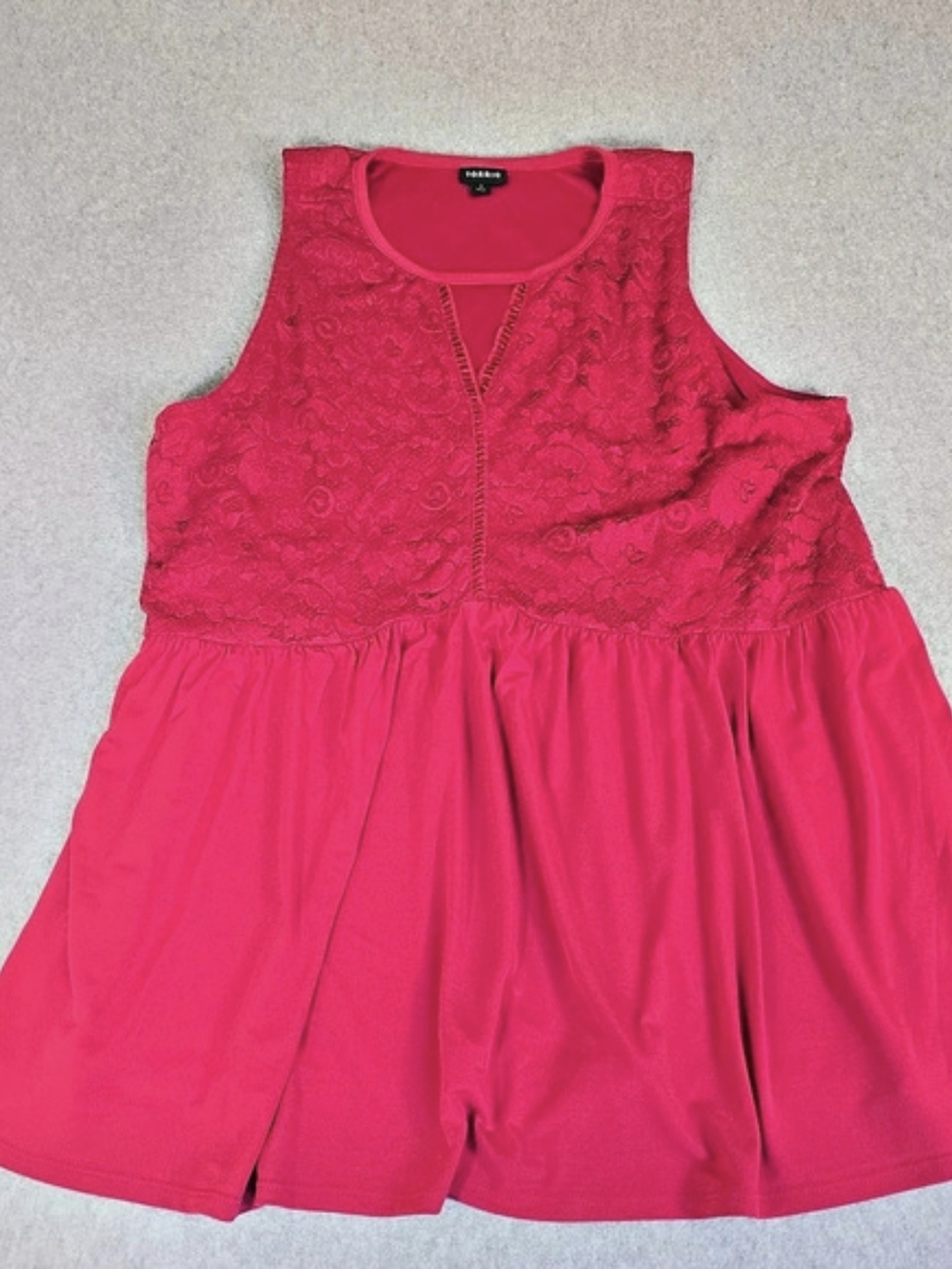 Torrid Fuchsia Pink Lace Peplum Babydoll Top Size 1 14/16
